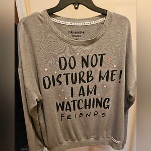 FRIENDS Gray Crewneck Sweater Do Not Disturb Size L